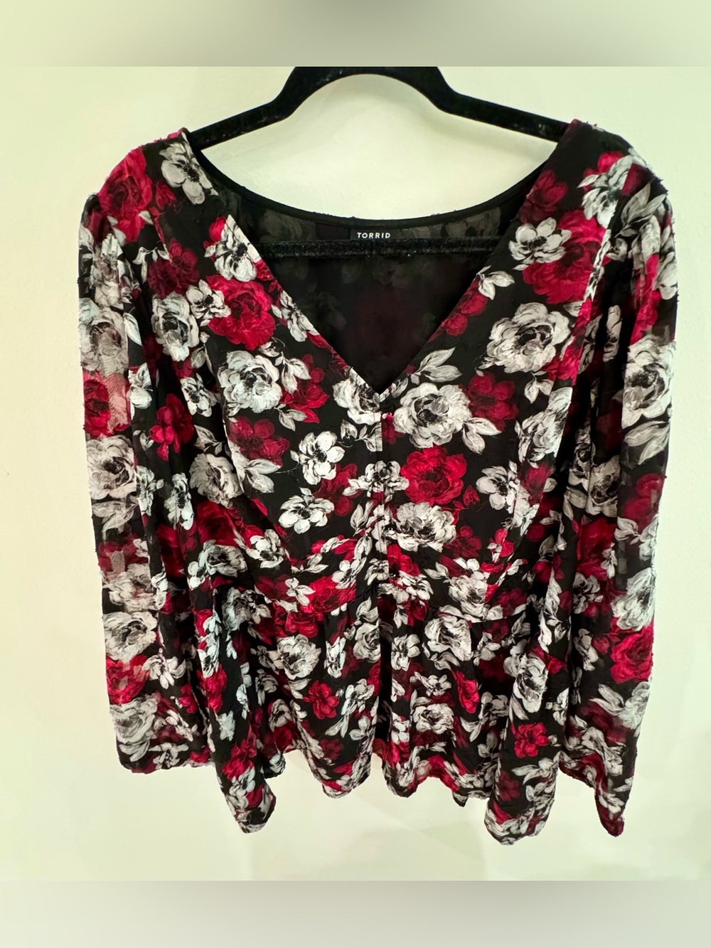 Torrid Floral Long Sleeve Blouse